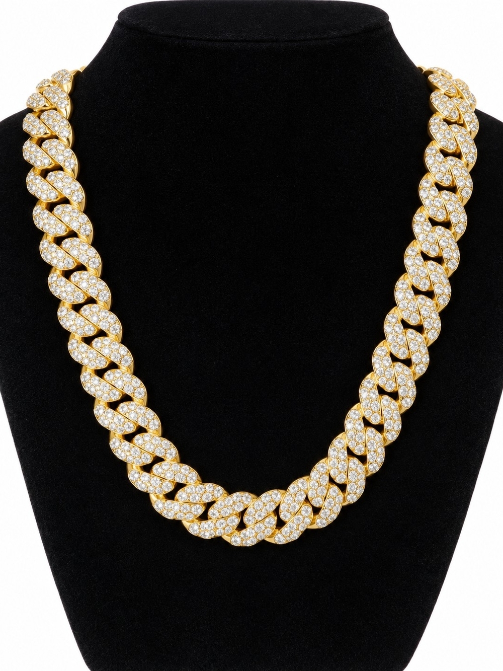 Gold Pavé Cuban Link Necklace - Women Jewelry